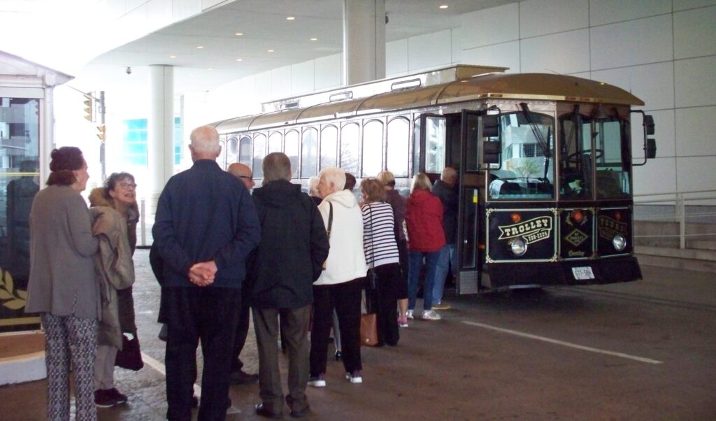 Boarding the Trolley for a Tour